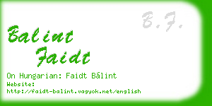 balint faidt business card
